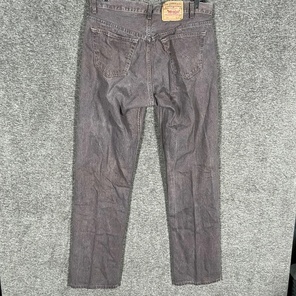 Vintage Levis 501 Jeans Mens 36x34 Brown Button‎ Fly Made USA Straight Leg 90s